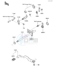 KLF 300 A [BAYOU 300] (A2) [BAYOU 300] drawing GEAR CHANGE MECHANISM