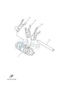 XT250 XT250D SEROW (1YB3) drawing SHIFT CAM & FORK