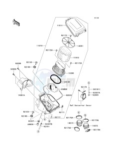 KVF 650 F [BRUTE FORCE 650 4X4I] (F6F-F9F ) F6F drawing AIR CLEANER