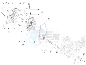 Liberty 150 iGET 4T 3V ie ABS (NAFTA) drawing Flywheel magneto cover - Oil filter