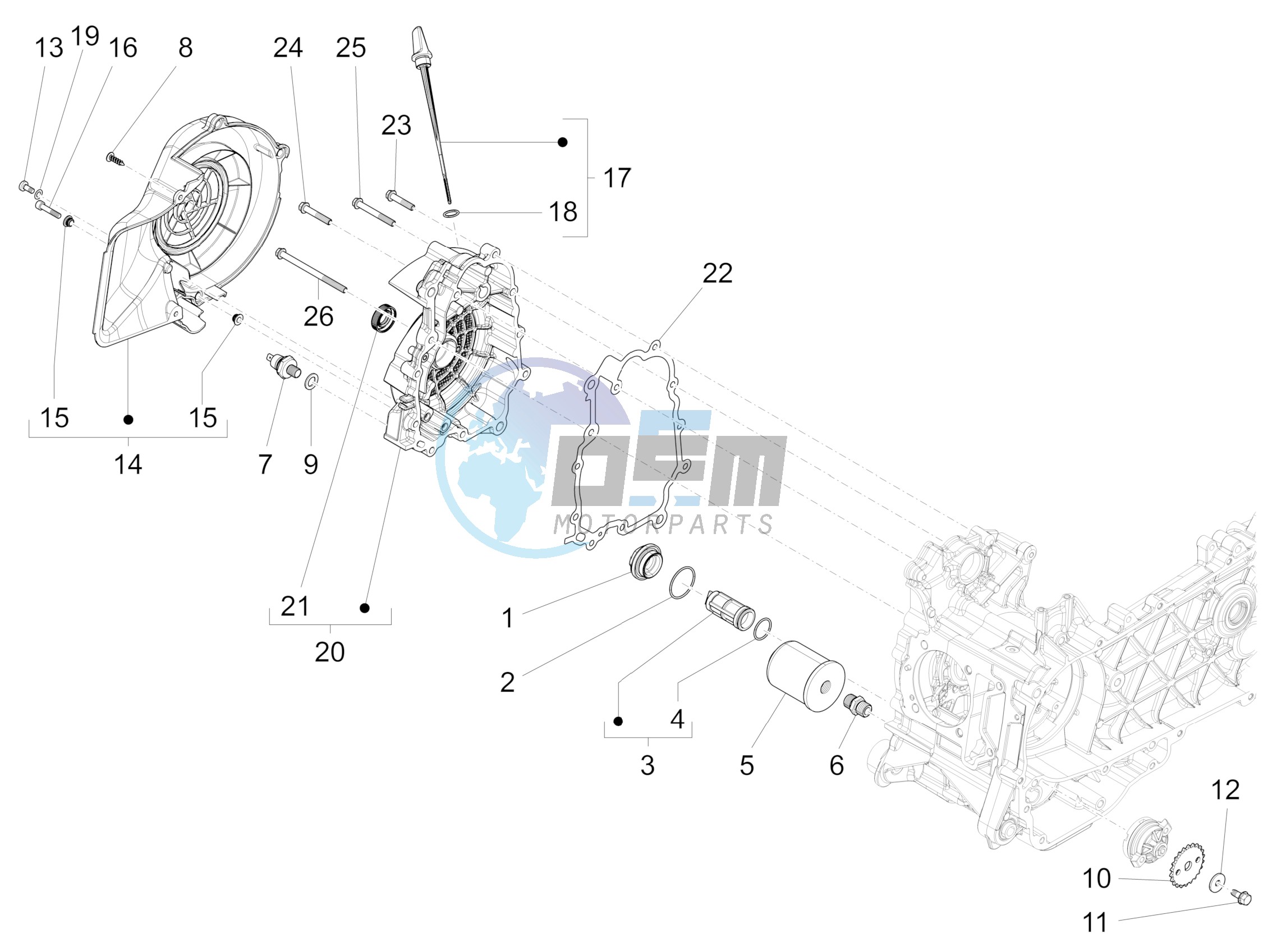 Flywheel magneto cover - Oil filter