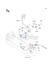 KVF 650 E [BRUTE FORCE 650 4X4 HARDWOODS GREEN HD] (E6F-E9F) E8F drawing BRAKE PEDAL