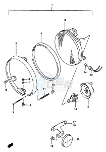 GSF1200A (E18) drawing HEADLAMP (GSF1200T V W X Y)