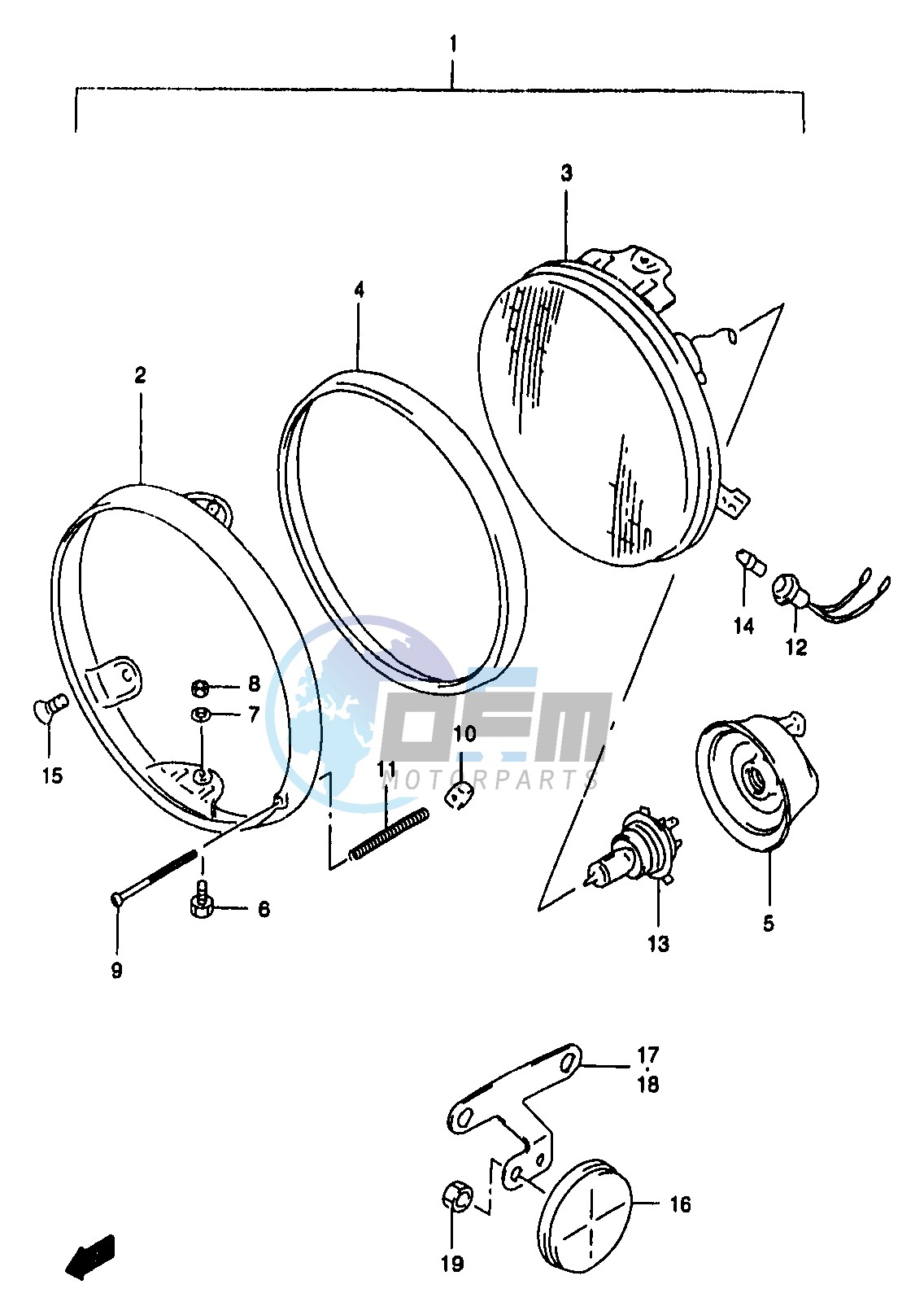 HEADLAMP (GSF1200T V W X Y)