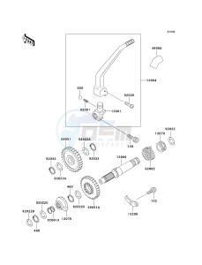 KLX 250 D [KLX250R] (D2-D4) [KLX250R] drawing KICKSTARTER MECHANISM