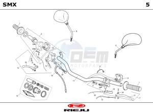 SMX-50-BLACK drawing HANDLEBAR - CONTROLS