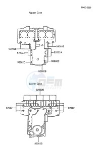 ZX 600 C [NINJA 600R] (C8-C9) [NINJA 600R] drawing CRANKCASE BOLT PATTERN