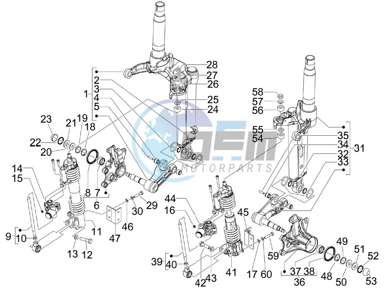 Front fork components (Mingxing)