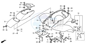 TRX300EX SPORTRAX drawing FRONT FENDER (TRX300EX'01-'06)