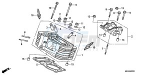 VT750CA9 Europe Direct - (ED / MME) drawing REAR CYLINDER HEAD