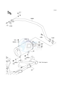 KAF 400 A [MULE 610 4X4] (A6F-AF) A8F drawing MUFFLER-- S- -