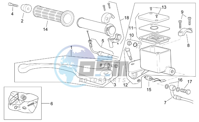 Front master brake cilinder