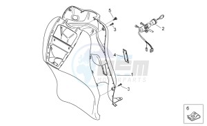 Scarabeo 50 2t e2 net drawing Front body V - Internal shield