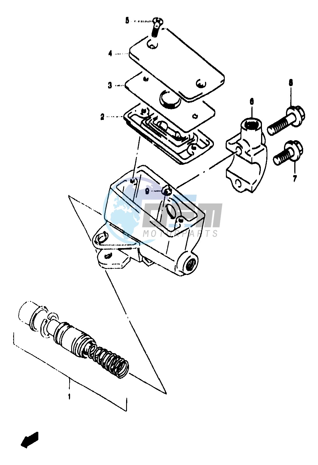 FRONT MASTER CYLINDER (GSF1200T V W X Y ST SV SW SX SY)