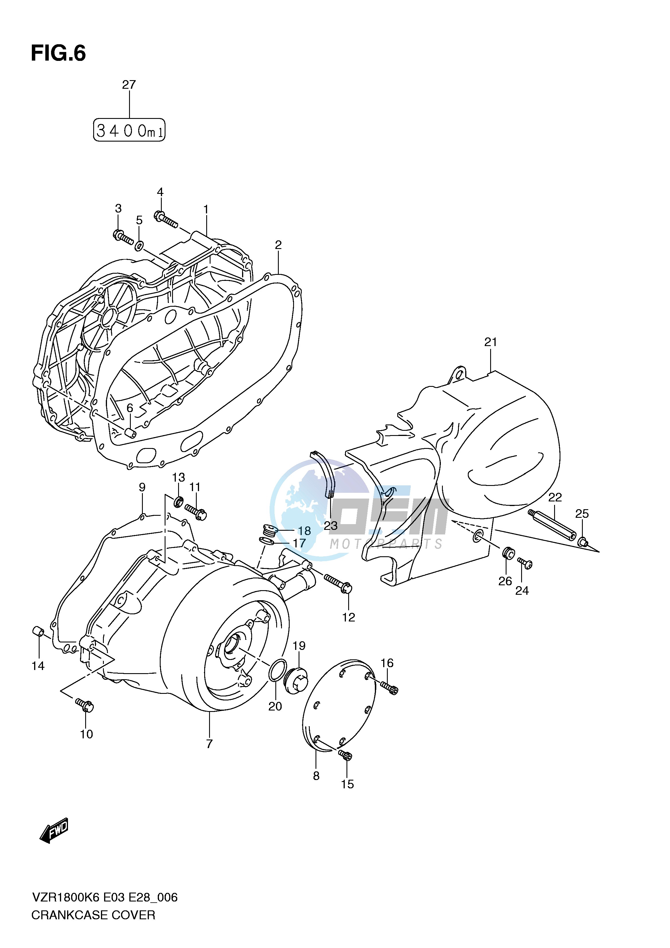 CRANKCASE COVER (MODEL K6 K7)