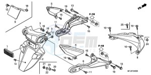 CBR600RA9 UK - (E / ABS) drawing REAR FENDER