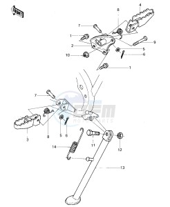 KDX 80 A [KDX80] (A1-A2) [KDX80] drawing FOOTRESTS_STAND