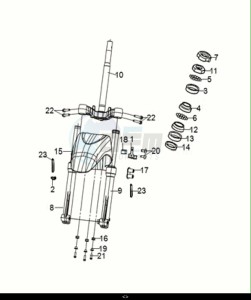 SYMPHONY 50 (XF05W1-IT) (E5) (M1) drawing STEERING STEM - FRONT CUSHION