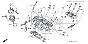 NT700VAA France - (F / ABS) drawing REAR CYLINDER HEAD