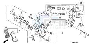 VFR800A9 France - (F / ABS CMF MME TWO) drawing L. FRONT BRAKE CALIPER