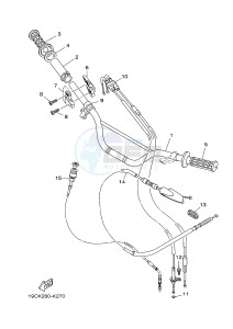 TT-R125 TT-R125LW (2CP2) drawing STEERING HANDLE & CABLE