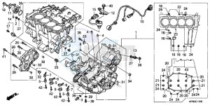 CB1000RD CB1000R UK - (E) drawing CRANKCASE