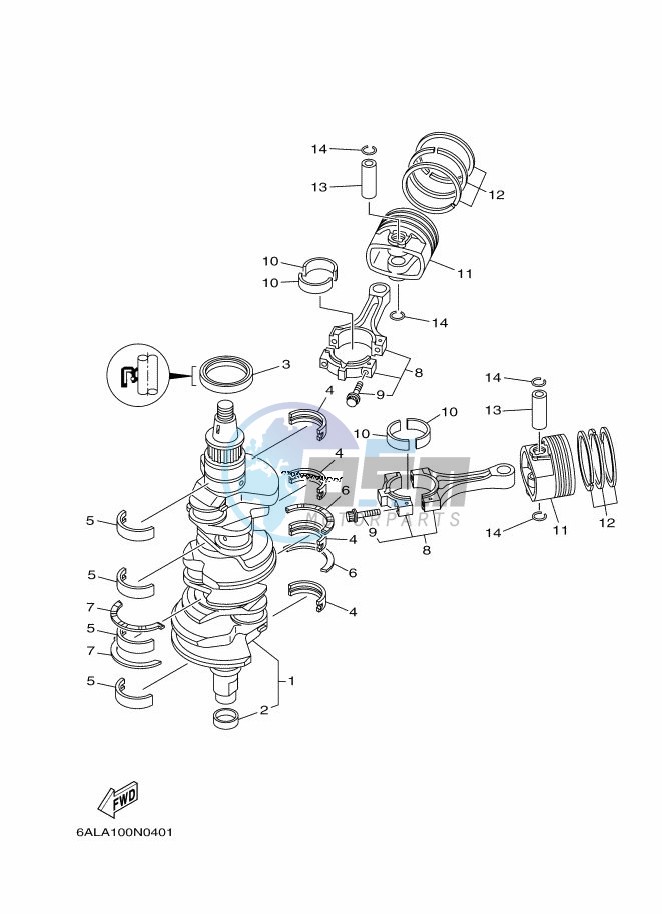 CRANKSHAFT--PISTON