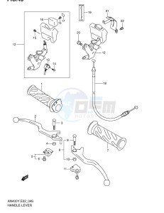 AN400 (E2) Burgman drawing HANDLE LEVER (MODEL X Y)