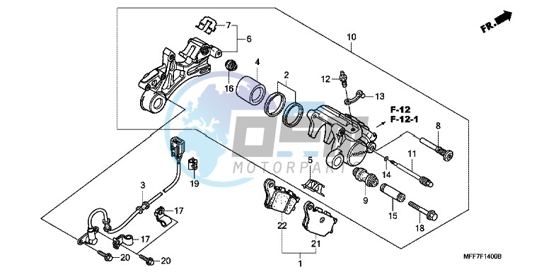 REAR BRAKE CALIPER/SPEED SENSOR