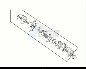 JET4 RX 125 (XE12W4-EU) (E5) (M1) drawing DRIVEN PULLEY ASSY