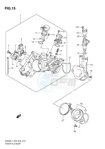 AN400 (E3-E28) Burgman drawing THROTTLE BODY (AN400L1 E3)