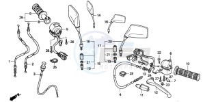 CB250 drawing HANDLE LEVER/SWITCH/CABLE (2)