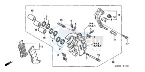 NT700VAA France - (F / ABS) drawing L. FRONT BRAKE CALIPER