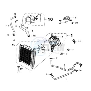 SAT 250 X drawing COOLING SYSTEM