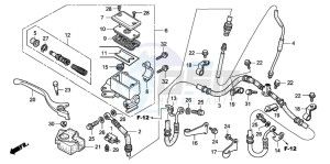 TRX250TM FOURTRAX drawing FR. BRAKE MASTER CYLINDER