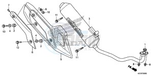 SH125D SH125i UK - (E) drawing EXHAUST MUFFLER