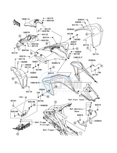 KFX450R KSF450B8F EU drawing Front Fender(s)