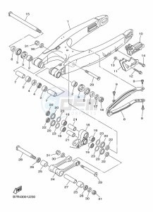 WR250F (BAK4) drawing REAR ARM