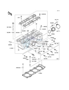 ZX 900 E [NINJA ZX-9R] (E1-E2) [NINJA ZX-9R] drawing CYLINDER HEAD