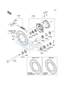 KX450F KX450D7F EU drawing Rear Hub