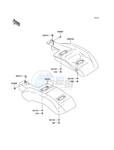 MULE_610_4X4 KAF400A8F EU drawing Rear Fender(s)