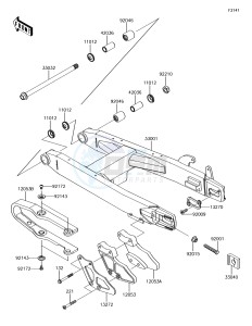 KX85-II KX85DJF EU drawing Swingarm