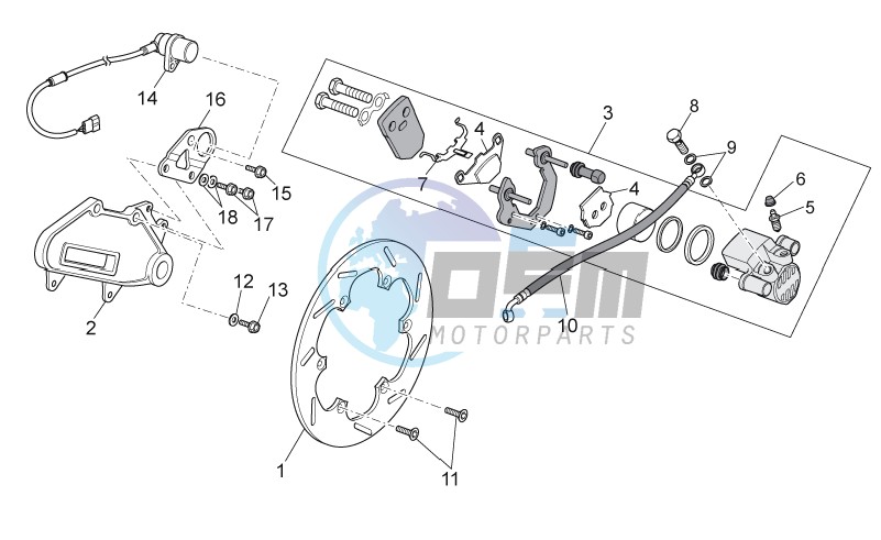 Rear master brake cylinder