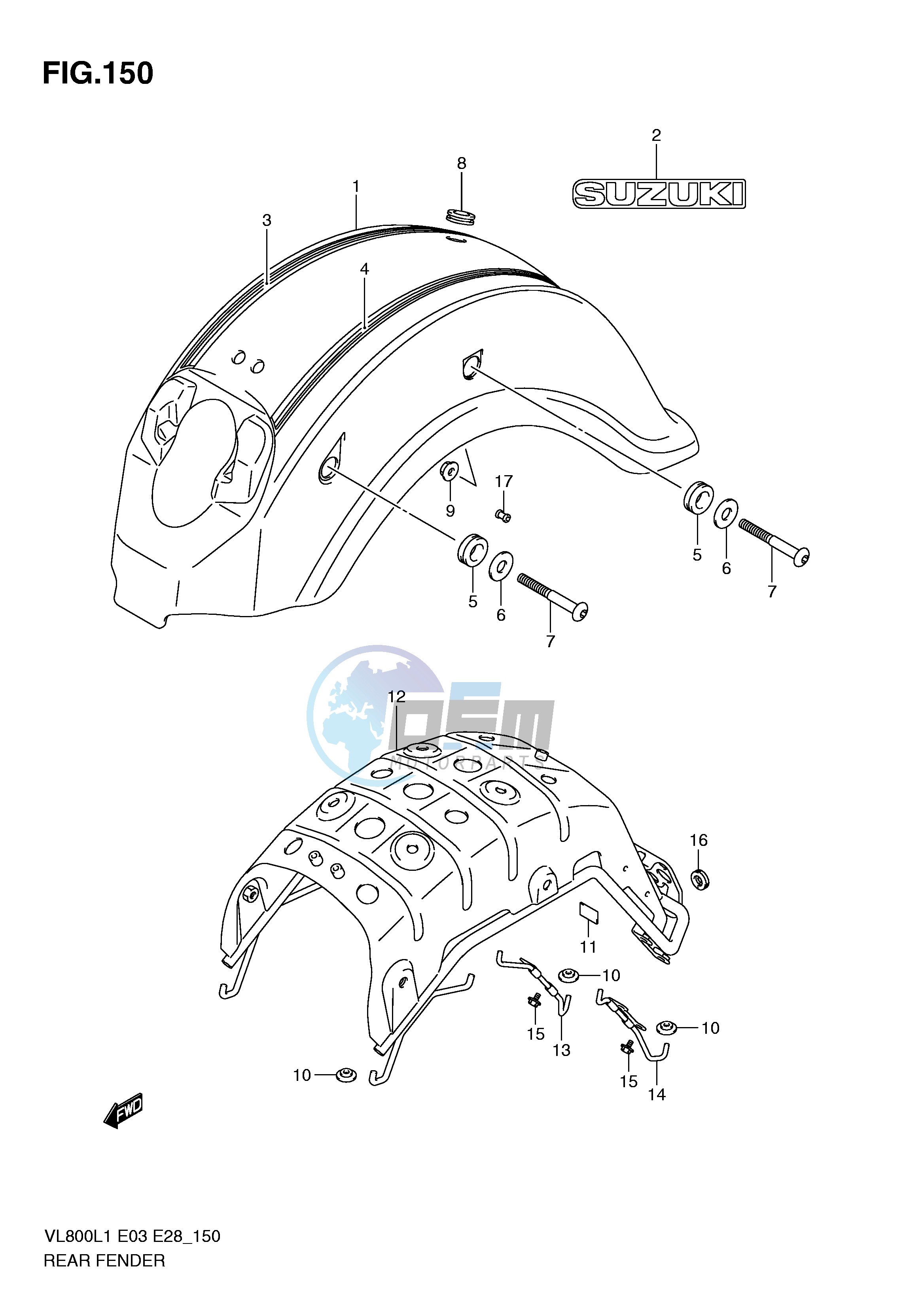 REAR FENDER (VL800CL1 E33)