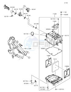 VERSYS-X 300 ABS KLE300CHF XX (EU ME A(FRICA) drawing Air Cleaner