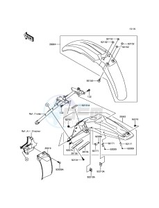 KLX450R KLX450AEF EU drawing Fenders