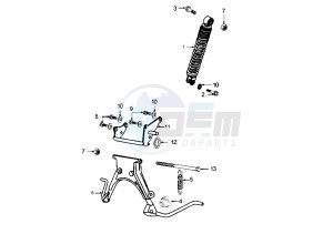 X RACE - 50 cc drawing SHOCK ABSORBER STAND