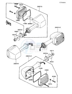 KZ 1100 B [GPZ) (B1-B2) [GPZ) drawing TURN SIGNALS