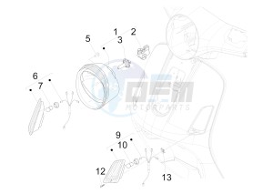 GTS 300 ie ABS Super (APAC) drawing Front headlamps - Turn signal lamps