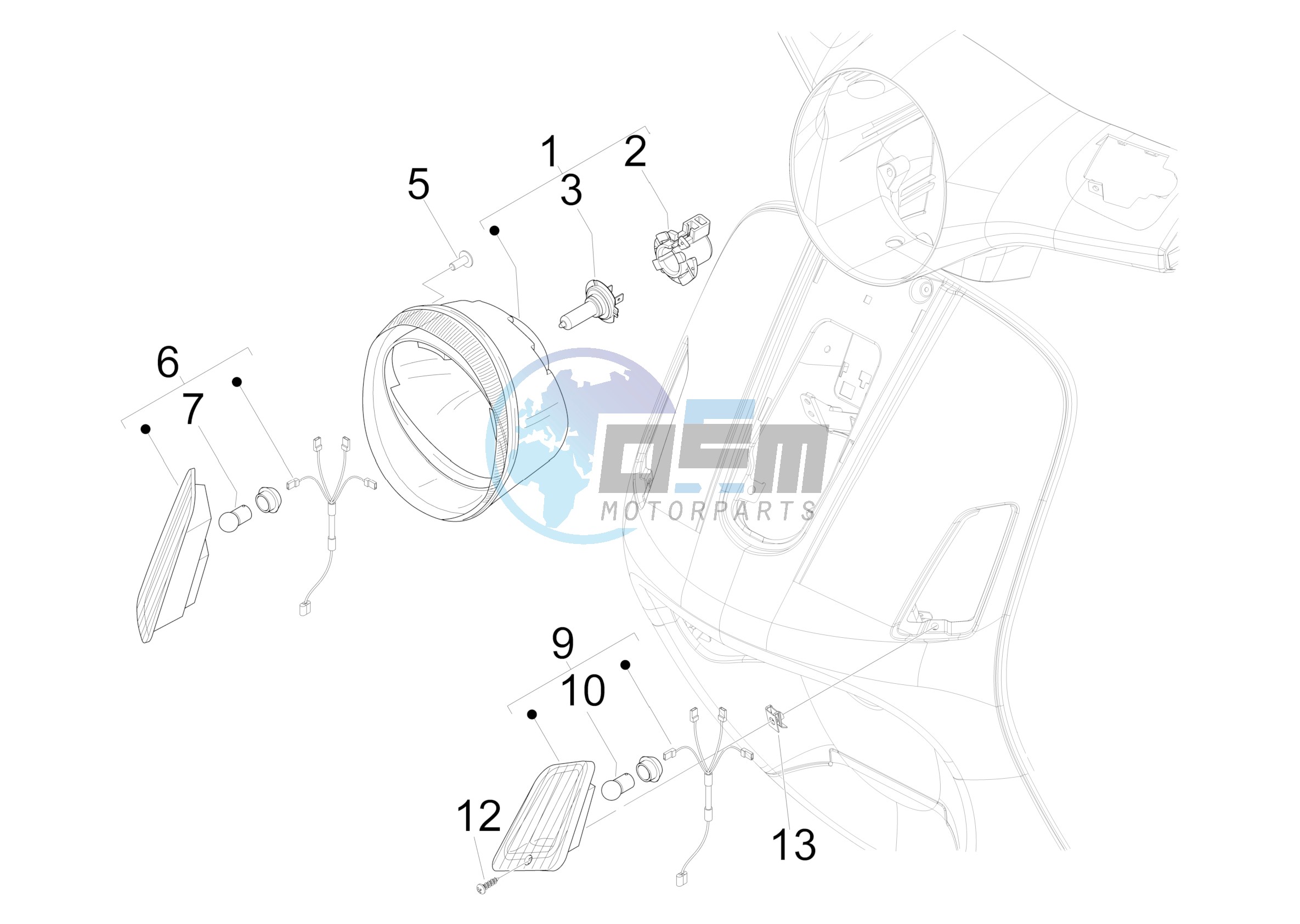 Front headlamps - Turn signal lamps